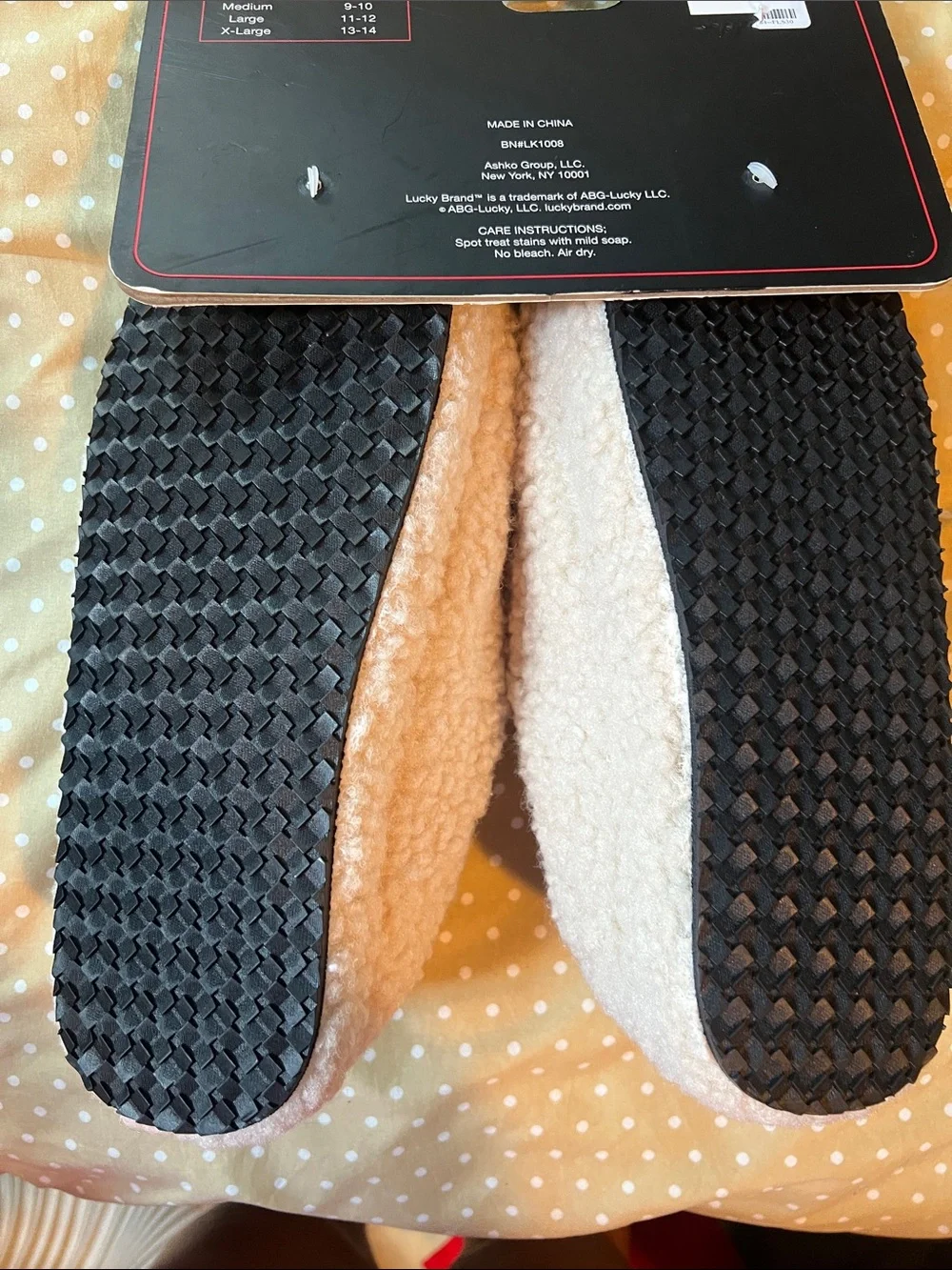 Lucky Brand Cream Sherpa Slip-On Slippers